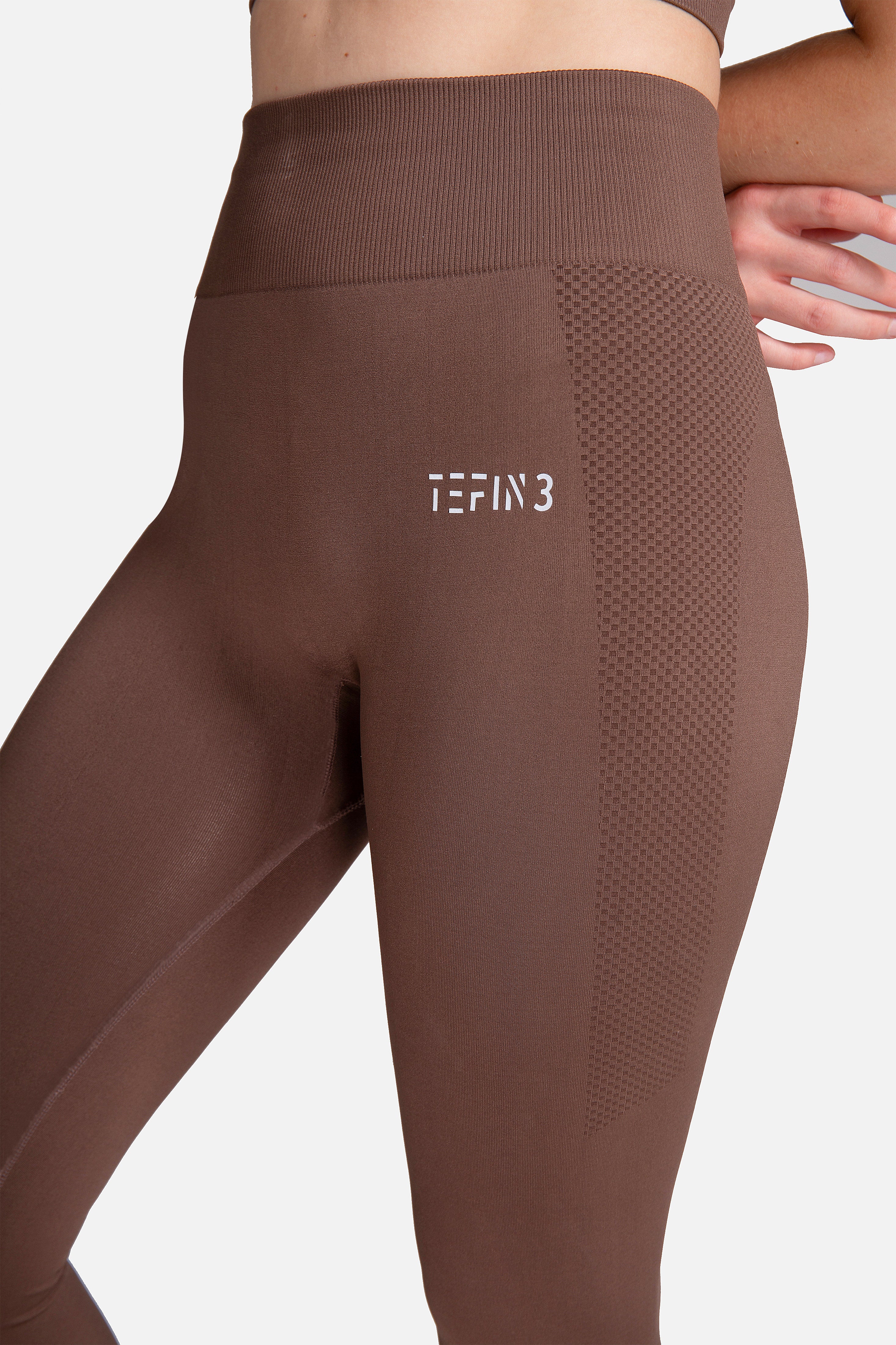 TEFIN3 Comfy Seamless Leggings Brown  (1)