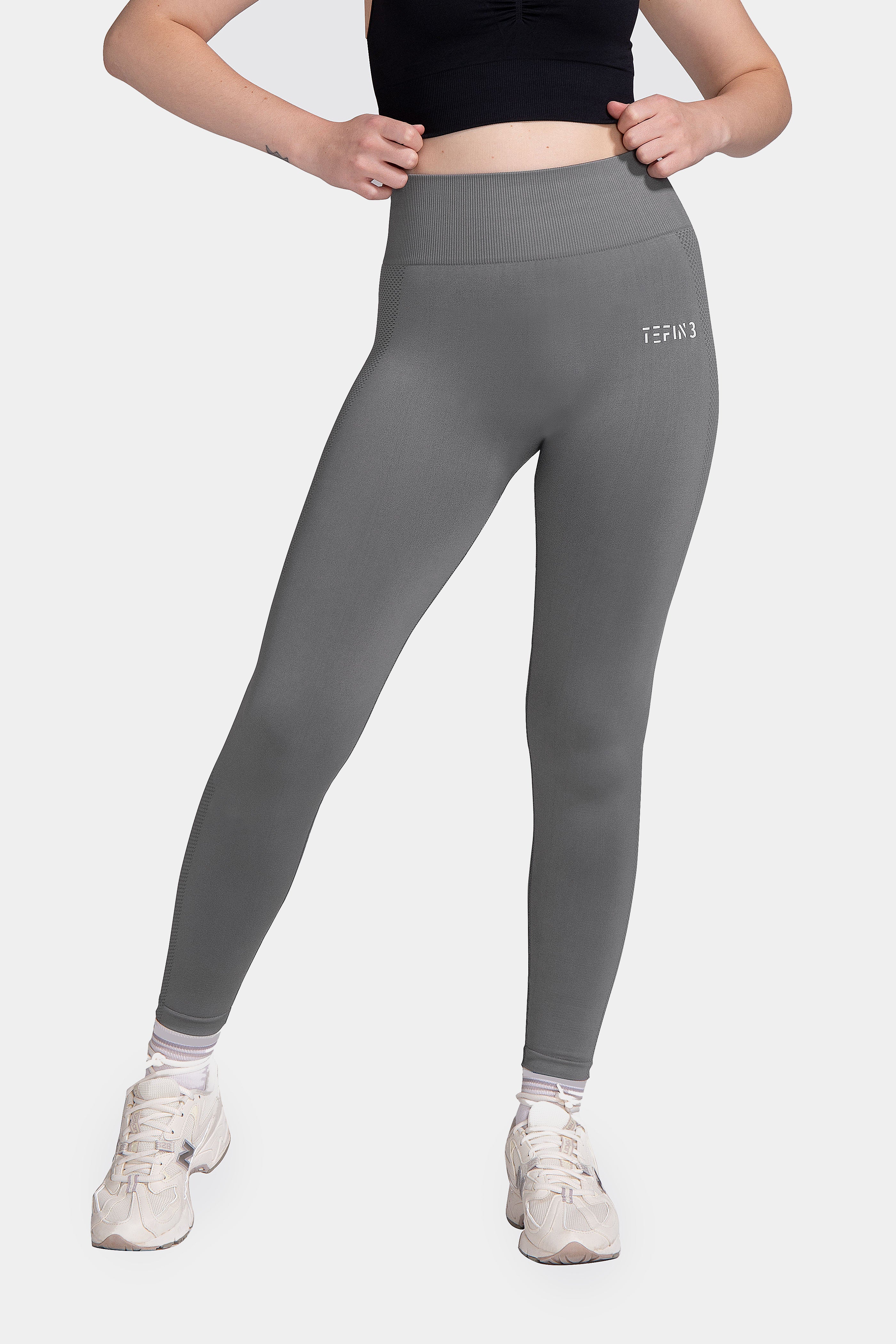 TEFIN3 Comfy Seamless Leggings Grey (1)