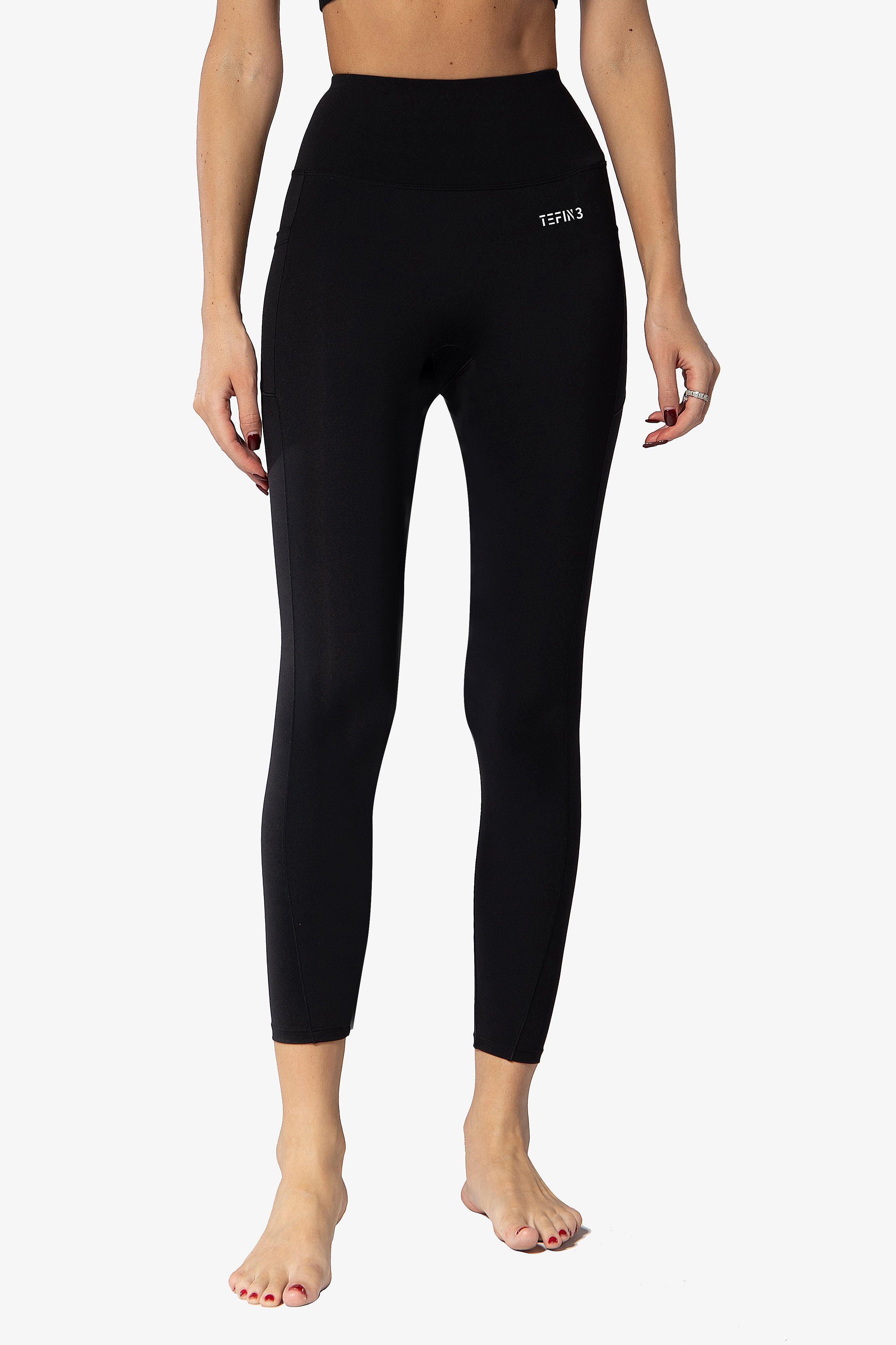 Elas High Waisted Leggings with Pocket Training Black