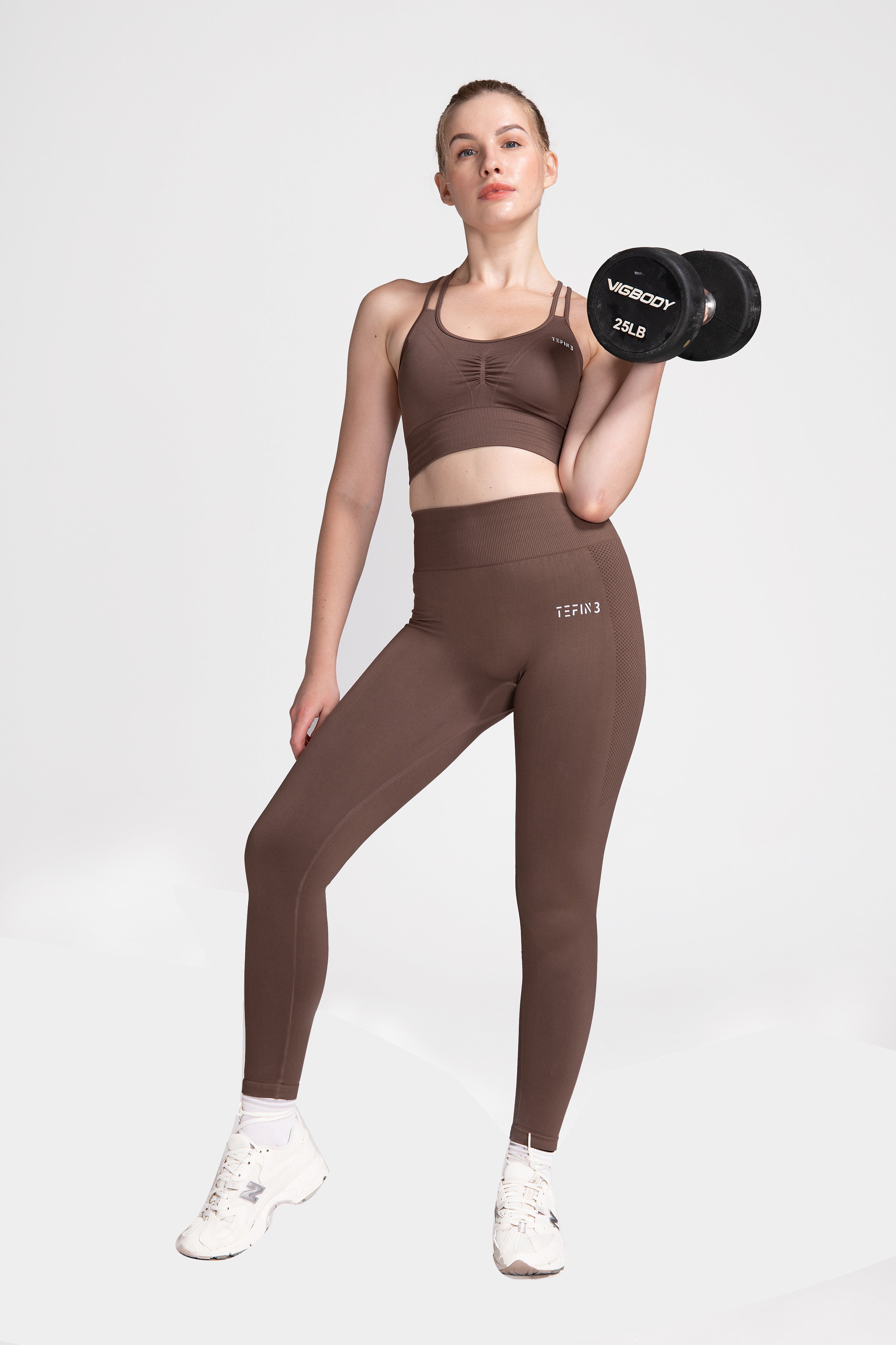 Comfy High Waisted Seamless Leggings Chocolate Brown