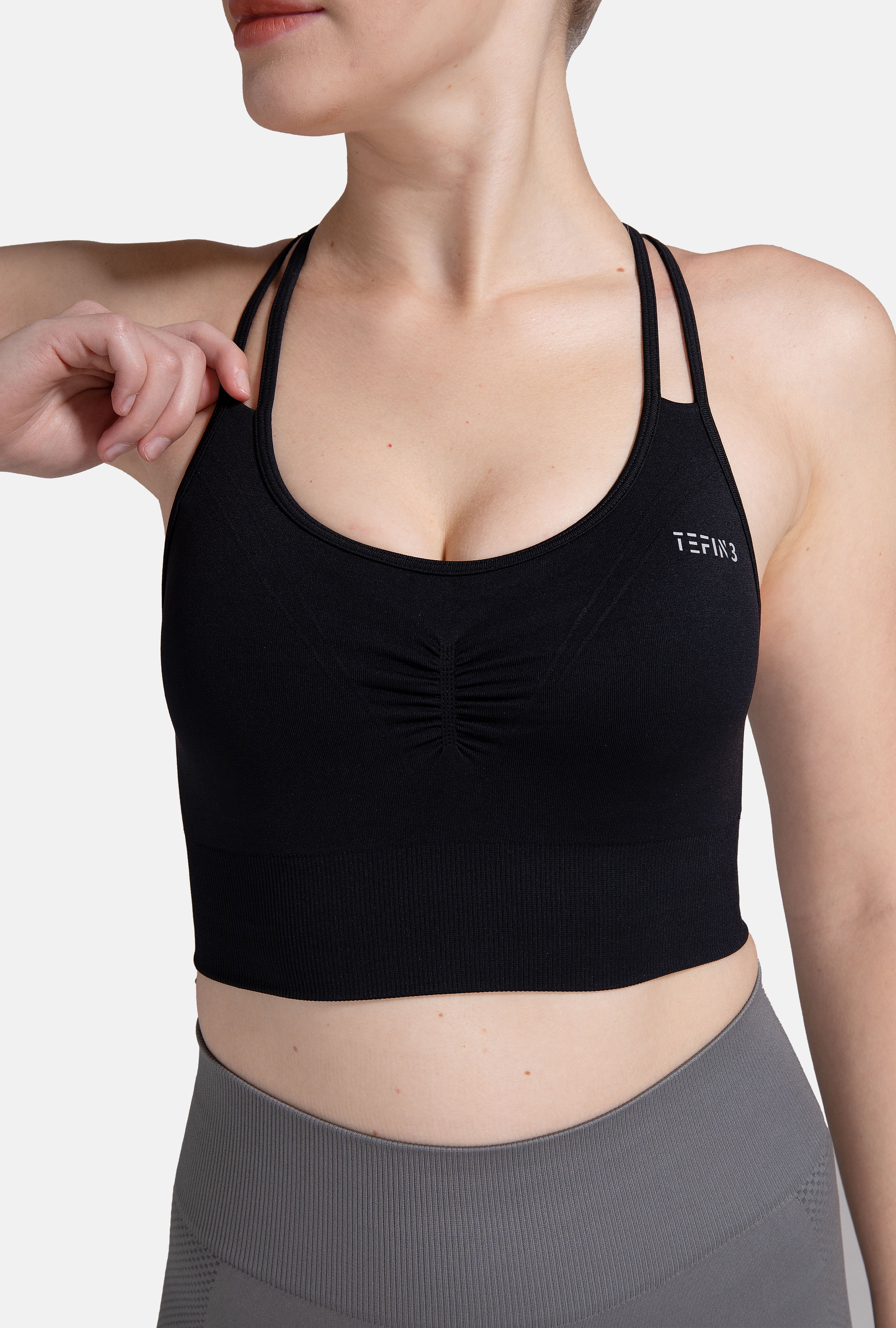 TEFIN3 Comfy Seamless Sports Bra Black (4)